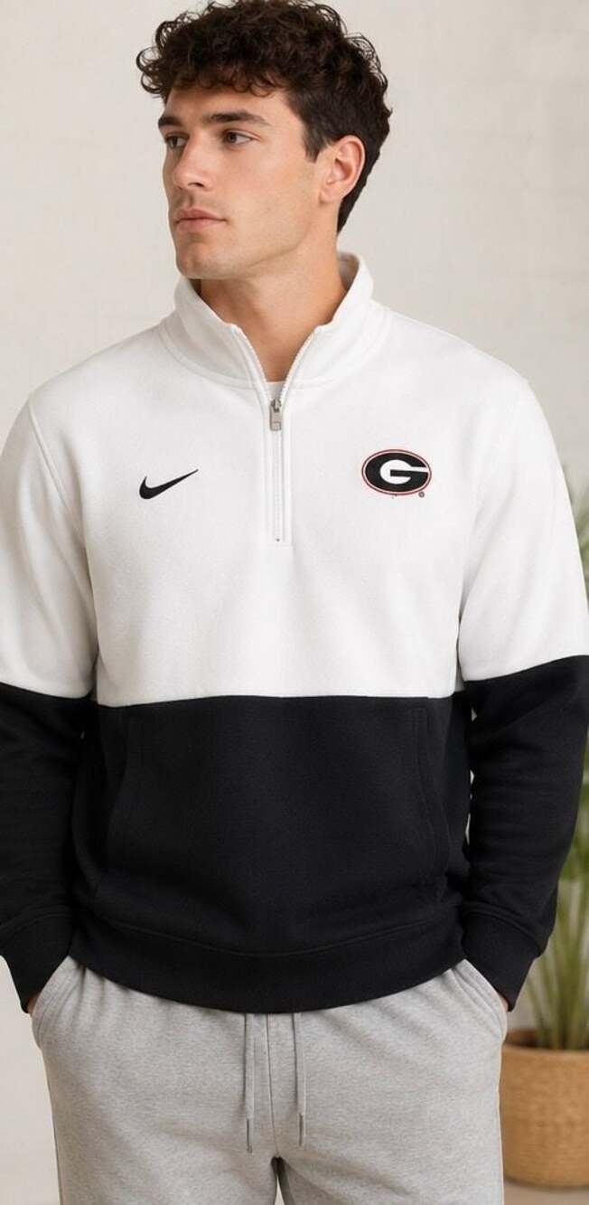 Nike Georgia Bulldogs Dri-FIT Colorblock 1/4 Zip Pullover XL
